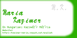 maria kazimer business card